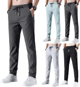 Bevawear Glide Pants Mens Slim Fit Breathable Quick Dry Pants Pull-On Elastic Waist Athletic Joggers with Pockets
