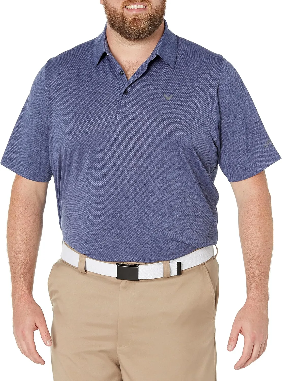 Callaway Men's Swing Tech Ventilated Short Sleeve Golf Polo Shirt, Moisture-Wicking, Textured Ventilated Fabric