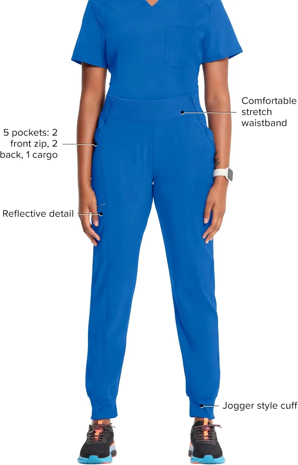 Cherokee Infinity Womens Scrub Jogger Pants Mid Rise with 5 Pockets, 360 Stretch Fabric - CK110A