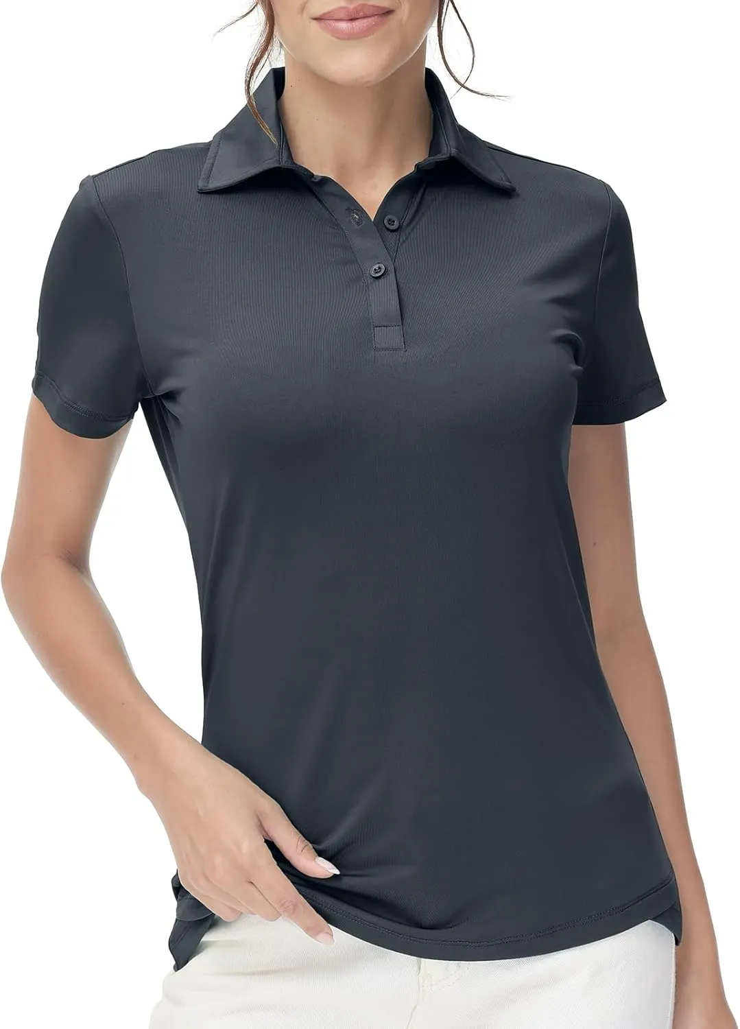 Corna Women's Golf Polo Shirts Collared Short Sleeve Tennis Tops Dry Fit Moisture Wicking Sun Protection T-Shirt UPF 50 