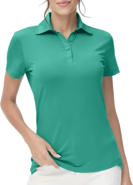 Corna Women's Golf Polo Shirts Collared Short Sleeve Tennis Tops Dry Fit Moisture Wicking Sun Protection T-Shirt UPF 50 