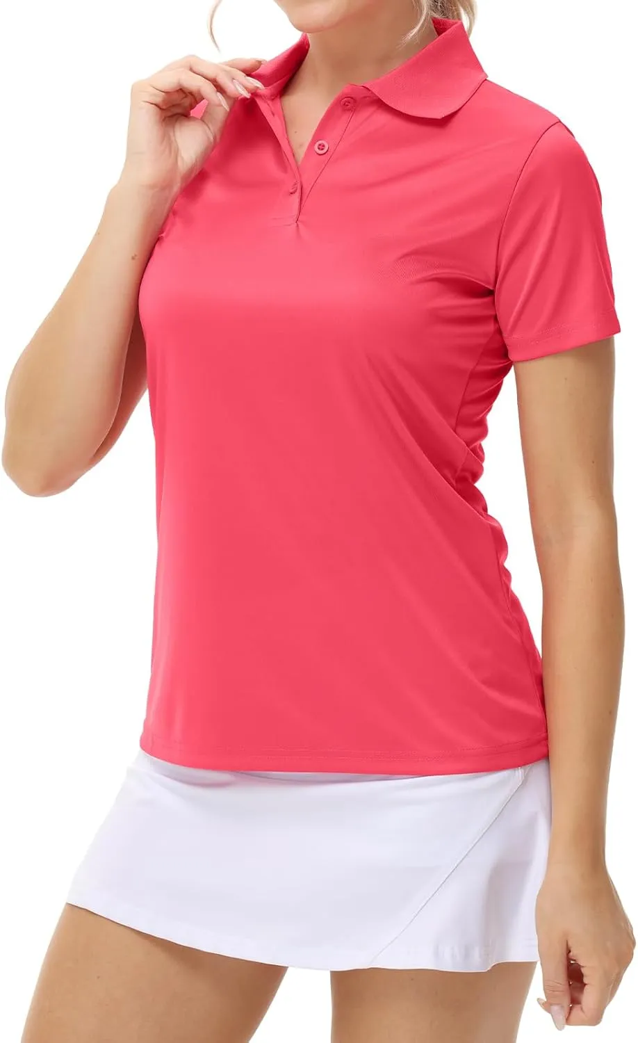 Corna Women's Golf Polo Shirts Collared Short Sleeve Tennis Tops Dry Fit Moisture Wicking Sun Protection T-Shirt UPF 50 