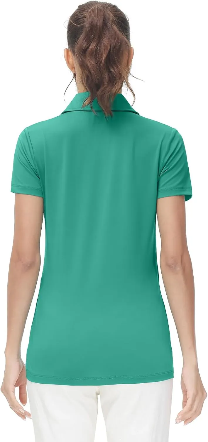 Corna Women's Golf Polo Shirts Collared Short Sleeve Tennis Tops Dry Fit Moisture Wicking Sun Protection T-Shirt UPF 50 