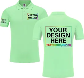 Custom Polo Shirt Design Your Own Text Logo Photo Name - Customized Personalized Polo Shirts for Men Women Front Back Print