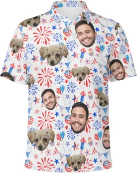 Custom Polo Shirts with Face Photo Golf Shirt Design Your Own Personalized Hawaiian Short Sleeve Performance