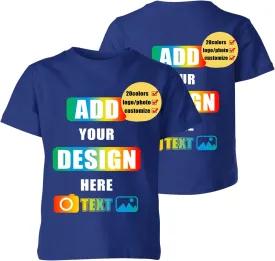 Custom T Shirts, Customized Your Own Crewneck Tee Shirt, Personalized Design Image/Text/Photo Cotton Tshirt, Men Women