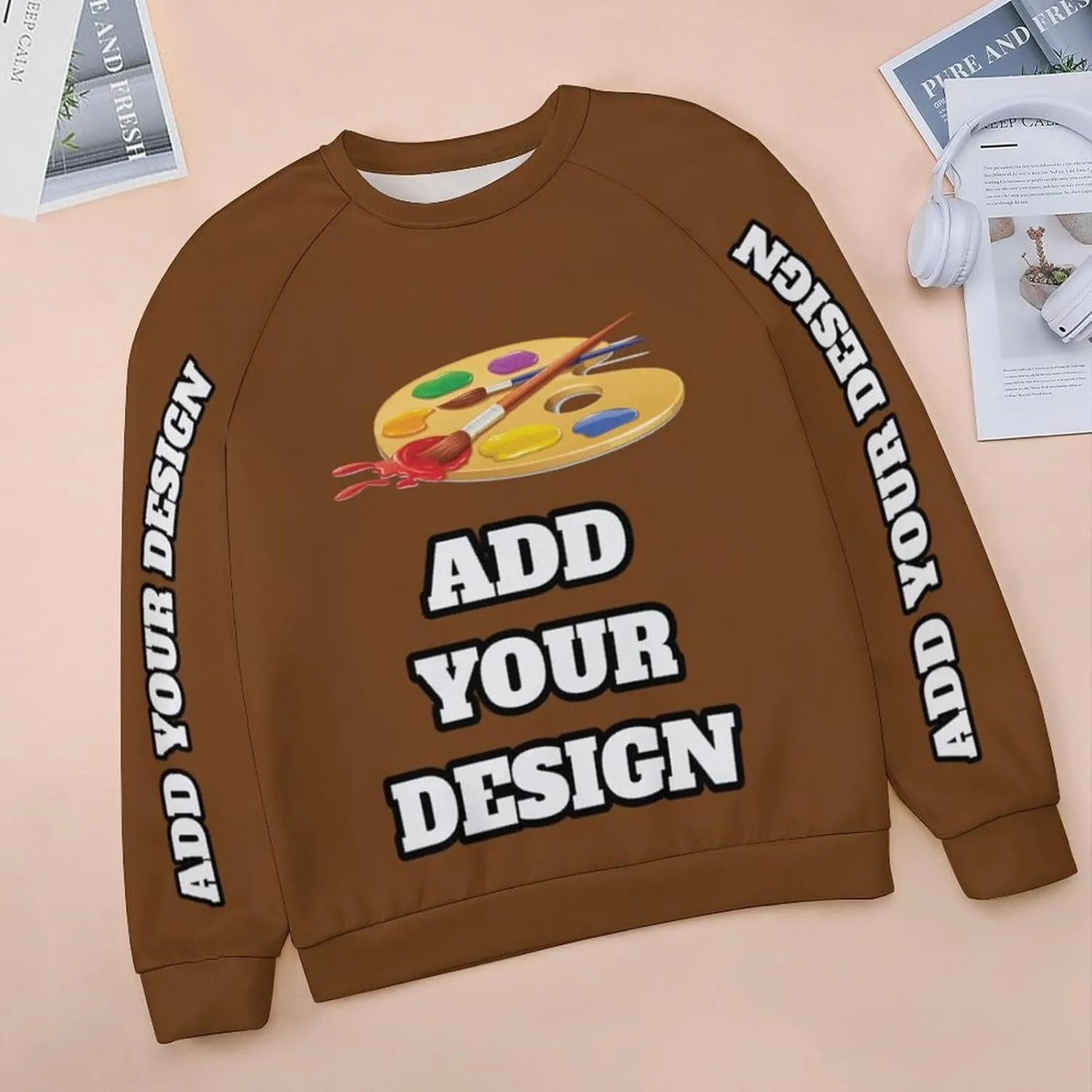 Custom Women's Long Sleeve Sweatshirt Design Your Own T Shirt Personalized Crewneck Sweatshirts With Text Photo Logo
