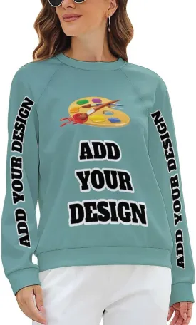 Custom Women's Long Sleeve Sweatshirt Design Your Own T Shirt Personalized Crewneck Sweatshirts With Text Photo Logo