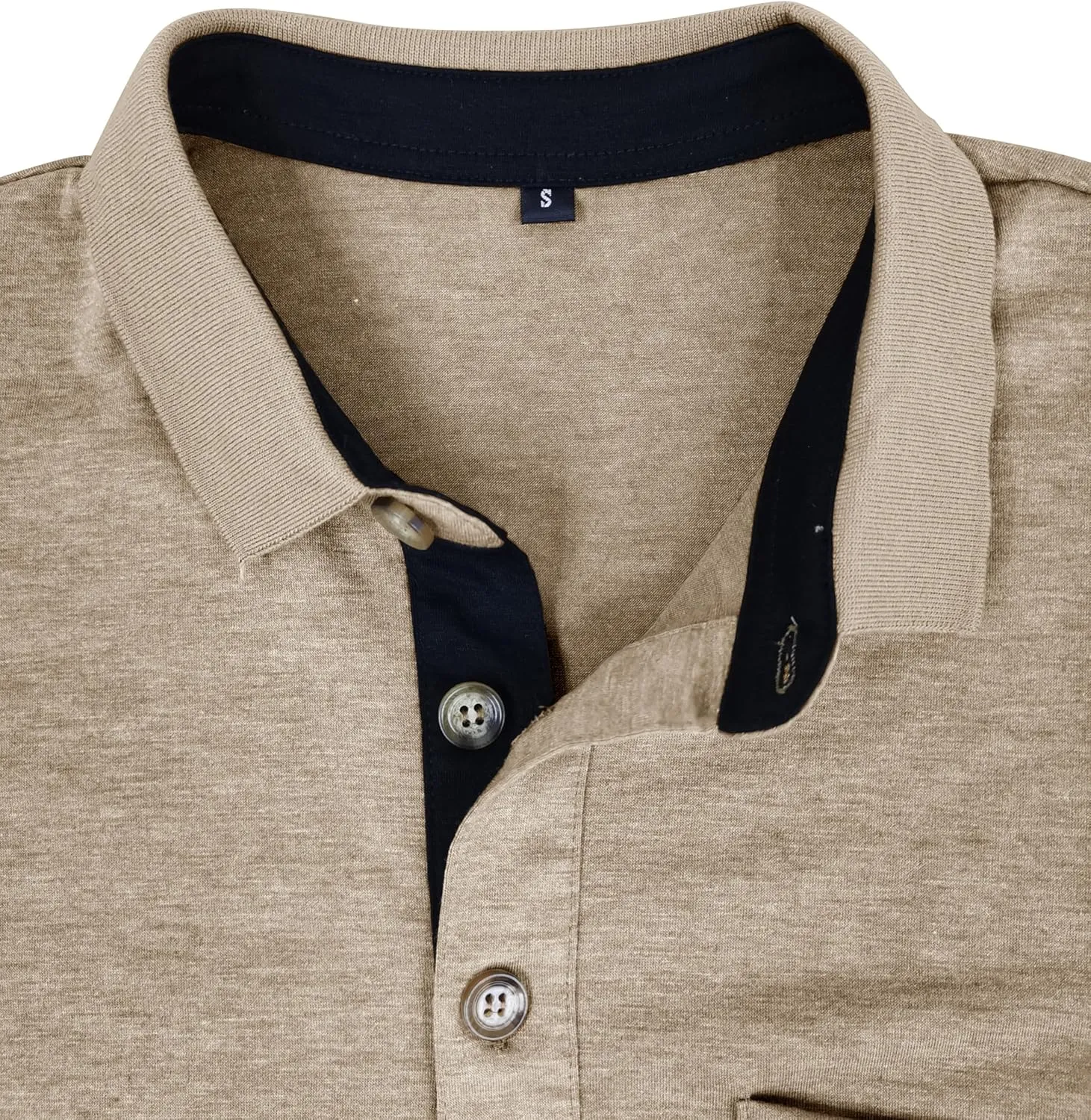 Mens Long Sleeve Polo Shirts Casual Fashion Button Up Collared Golf T Shirts with Pocket