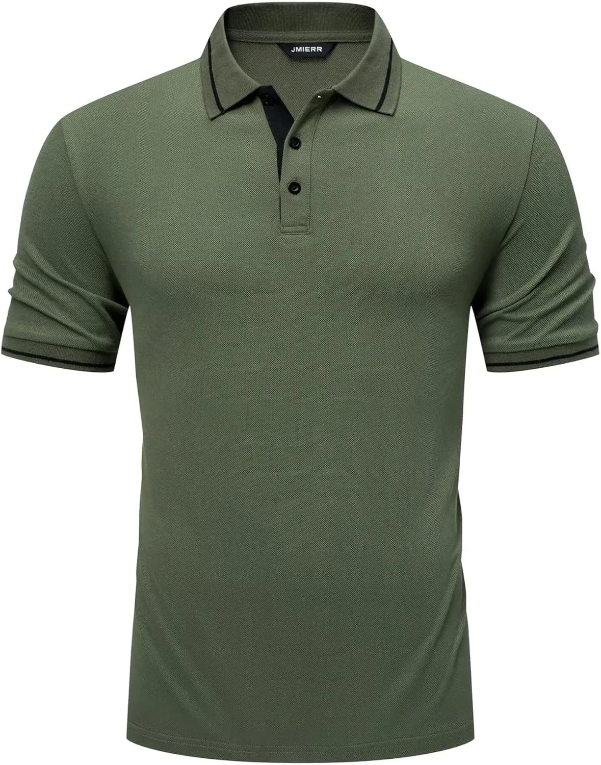 Men's Polo Shirts Classic Fit Button Up Short Sleeve Basic Cotton Tees Golf Work Tops