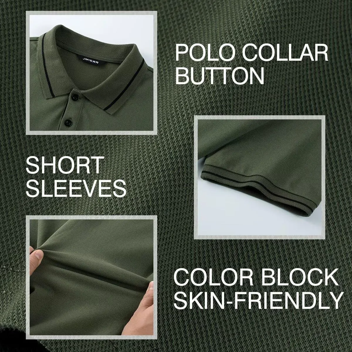 Men's Polo Shirts Classic Fit Button Up Short Sleeve Basic Cotton Tees Golf Work Tops