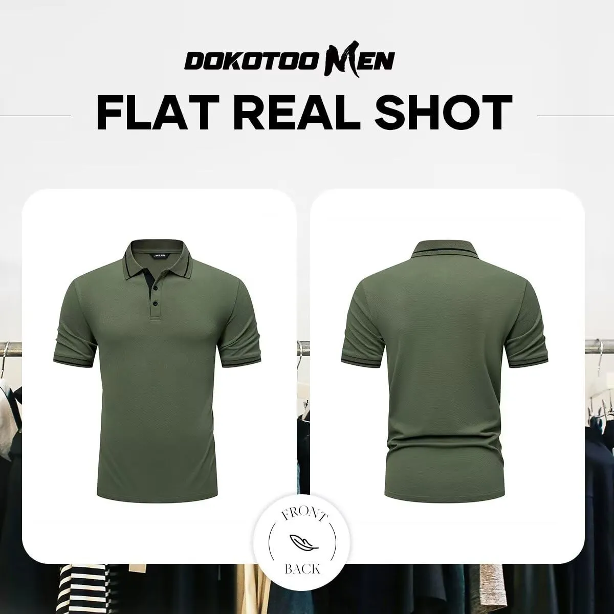 Men's Polo Shirts Classic Fit Button Up Short Sleeve Basic Cotton Tees Golf Work Tops
