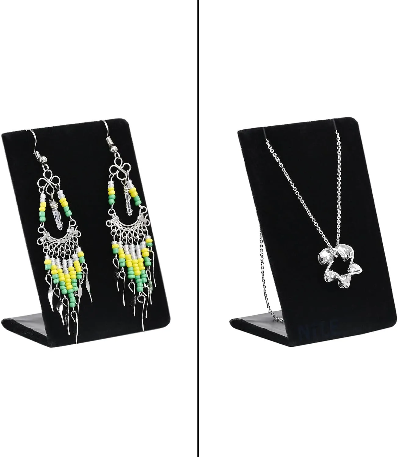 MOOCA Jewelry Display Set, Necklace Display Bust, Earring Organizer, Ring Holder Stand for Showcase and Store, Premium Fabric