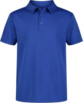 Nautica Boys' Active Short Sleeve Polo Shirt, Button Closure & Embossed Stripes, Breathable Performance Fabric