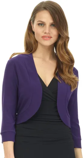 Rekucci Women's Soft Knit Rounded Hem Stretch Bolero Shrug