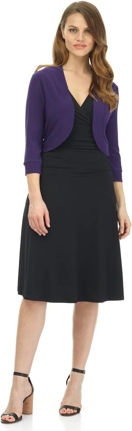 Rekucci Women's Soft Knit Rounded Hem Stretch Bolero Shrug