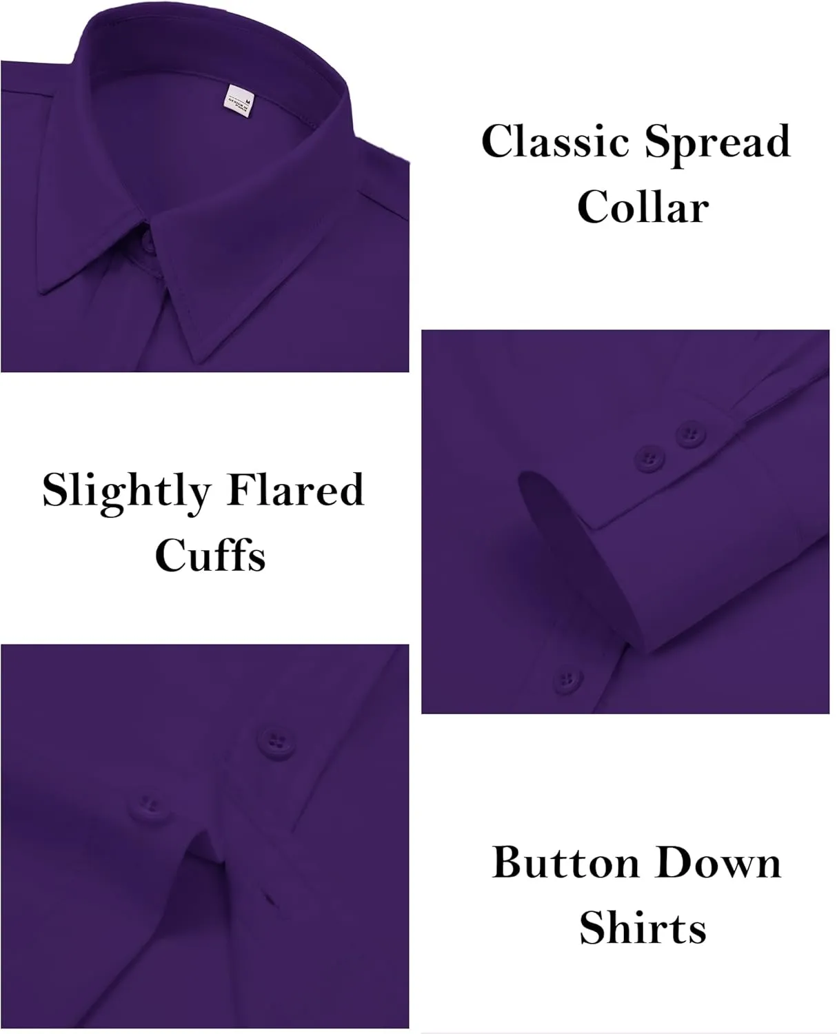 siliteelon Button Down Dress Shirts for Women Long Sleeve Wrinkle Free Shirts Solid Work Business Formal Button Up Shirt